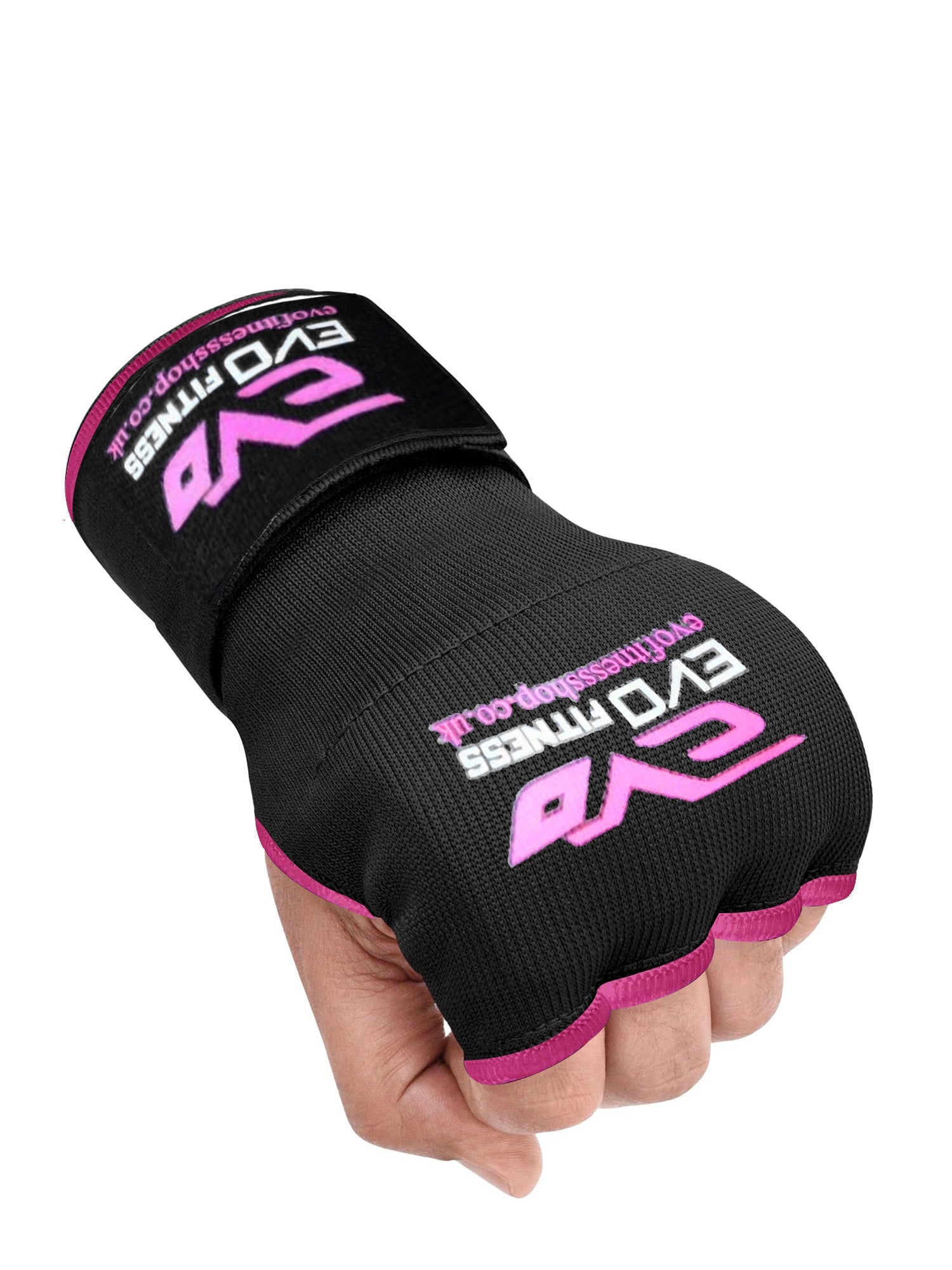 Single Left Hand Evo Fitness Gel Gloves with Bandage-Black with Pink-LV4524