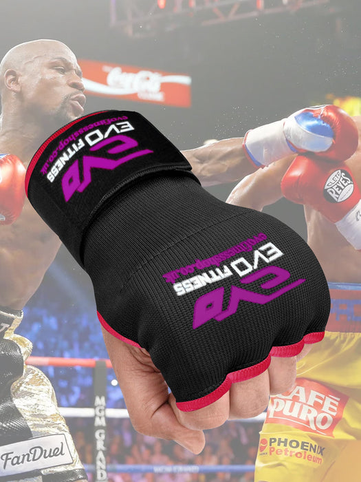 Single Left Hand Evo Fitness Gel Gloves with Bandage-Black with Pink-LV532