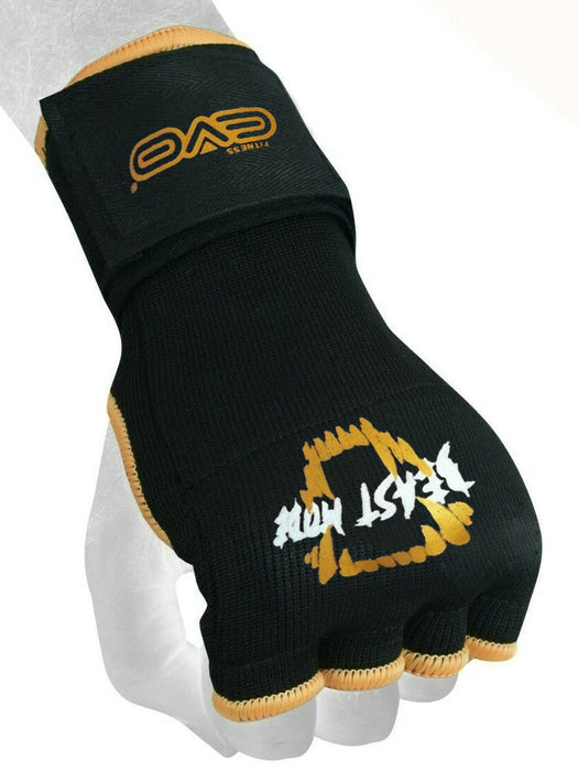 Single Left Hand Evo Fitness Gel Gloves with Bandage-Black with Skin-LV4527
