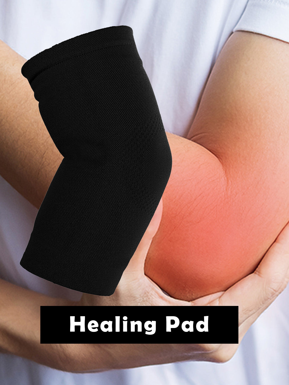 Single Premium Quality Elbow Healing Pair Pads-Black-LV488