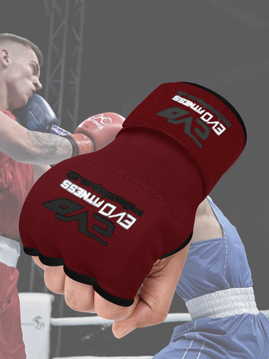 Single Right Hand Evo Fitness Gel Gloves with Bandage-Red with Black-LV541