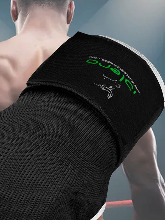 Single Right Hand Islero Fitness Gel Gloves with Bandage-Black with White-LV492