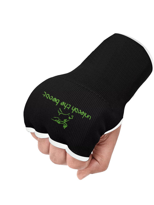 Single Right Hand Unleash the Beast Gloves without Wrist Wrap-Black with White-LV469
