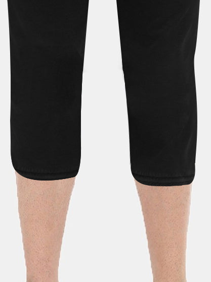 Slazenger Terry Fleece 3 Quarter Short For Men-Black-BR14676