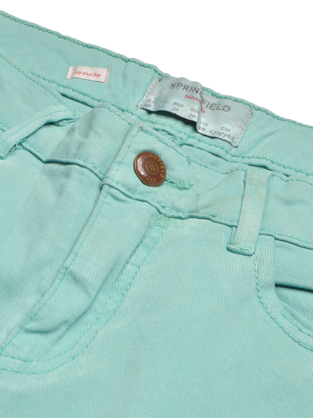 Spring Field Cotton Denim Capri For Women-Light Green-BE1267/BR13511