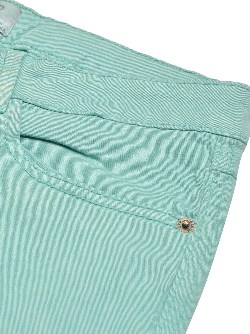 Spring Field Cotton Denim Capri For Women-Light Green-BE1267/BR13511