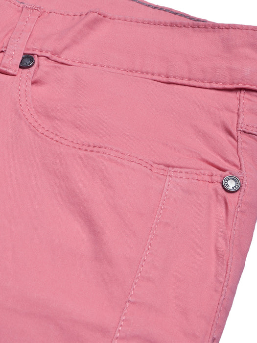 Stooker Cotton Denim Capri For Women-Pink-BR13514