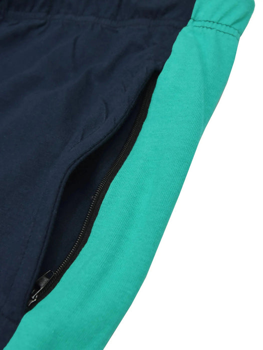 Summer Single Jersey Slim Fit Trouser For Men-Navy With Dark Cyan Stripe-RT2100