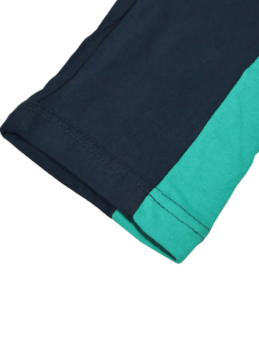 Summer Single Jersey Slim Fit Trouser For Men-Navy With Dark Cyan Stripe-RT2100