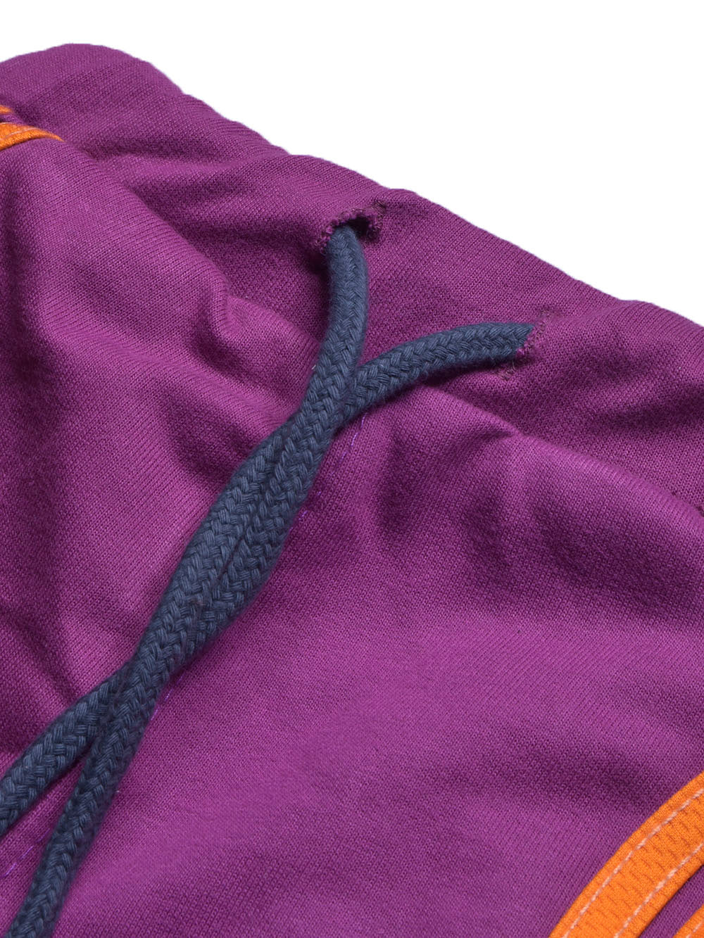 Summer Jersey Terry Slim Fit Short For Kids-Purple with Orange Stripes-BR13226