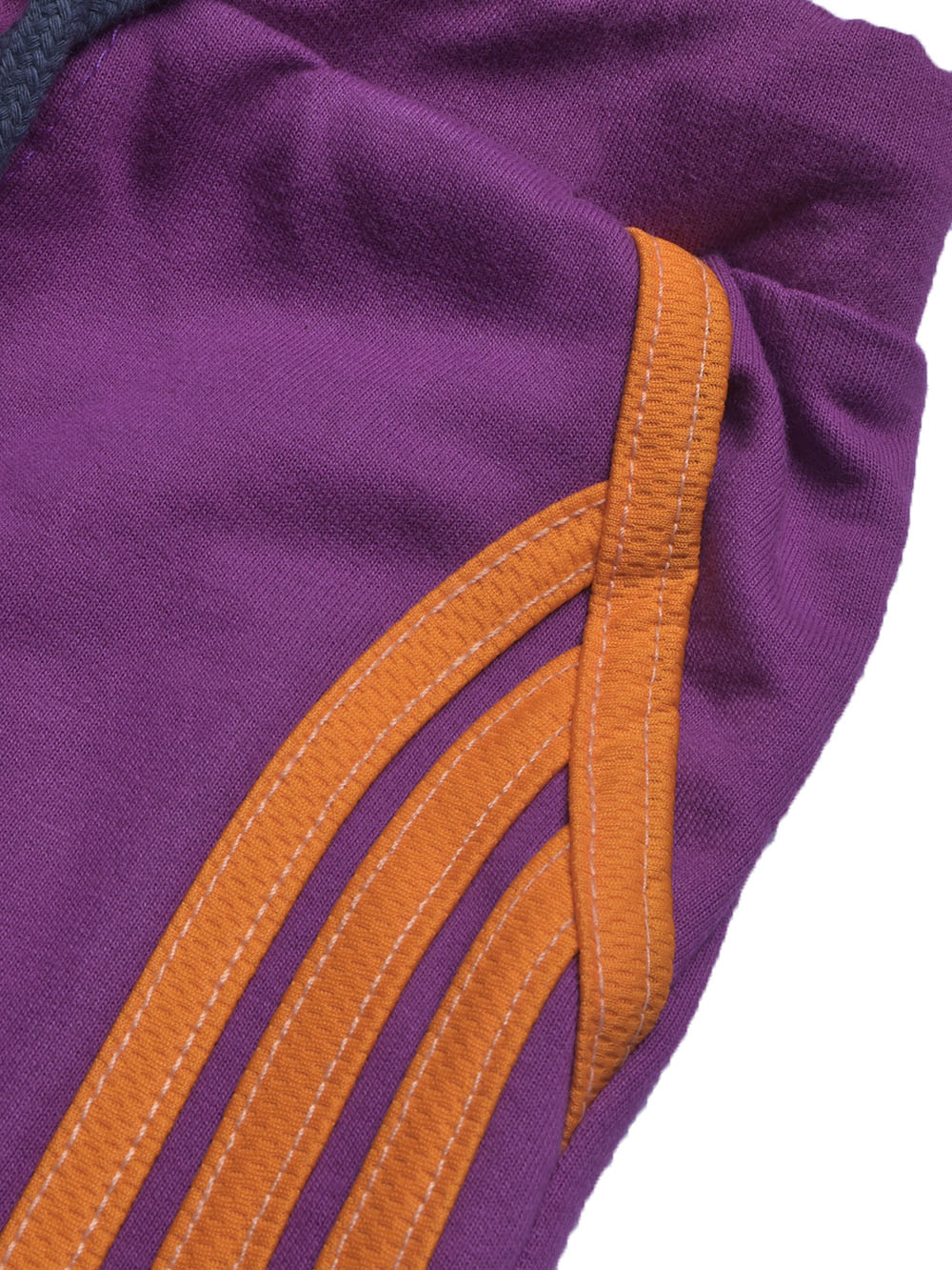 Summer Jersey Terry Slim Fit Short For Kids-Purple with Orange Stripes-BR13226
