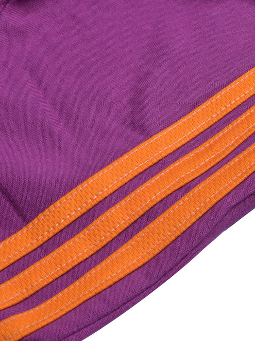 Summer Jersey Terry Slim Fit Short For Kids-Purple with Orange Stripes-BR13226