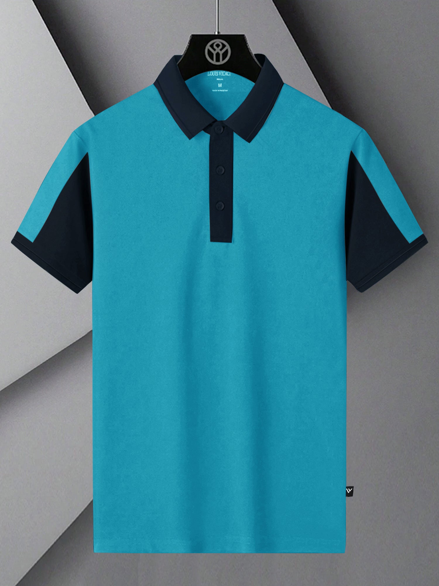 Summer Polo Shirt For Men-Blue & Dark Navy-RT2371