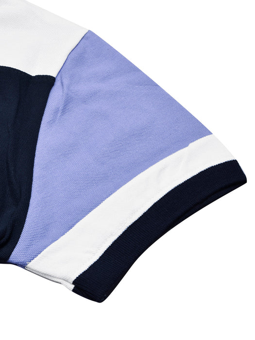 LV Summer Polo Shirt For Men-Light Purple with Navy & White-BR12931