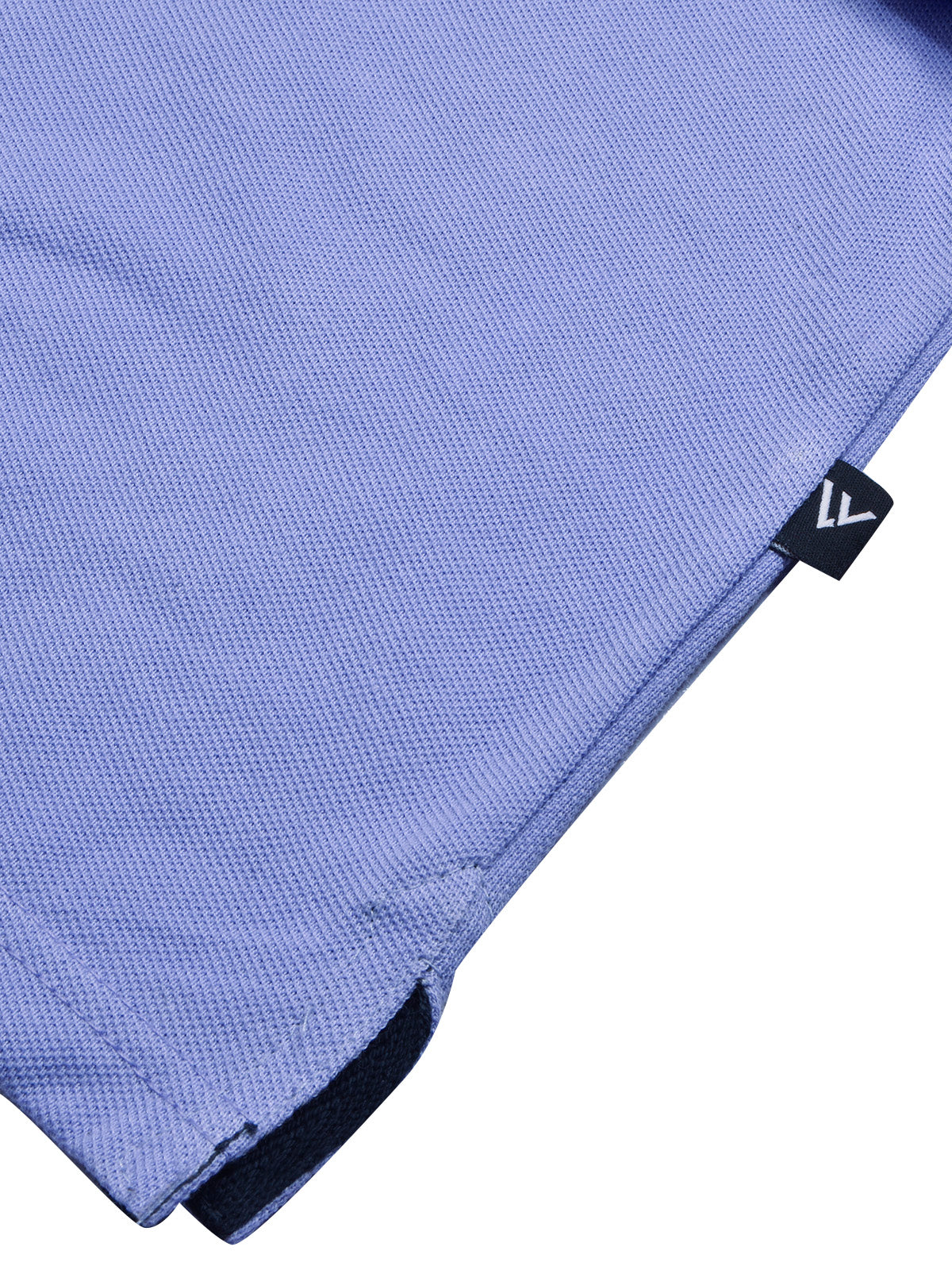 Summer Polo Shirt For Men-Light Purple with Navy & White-BR12931