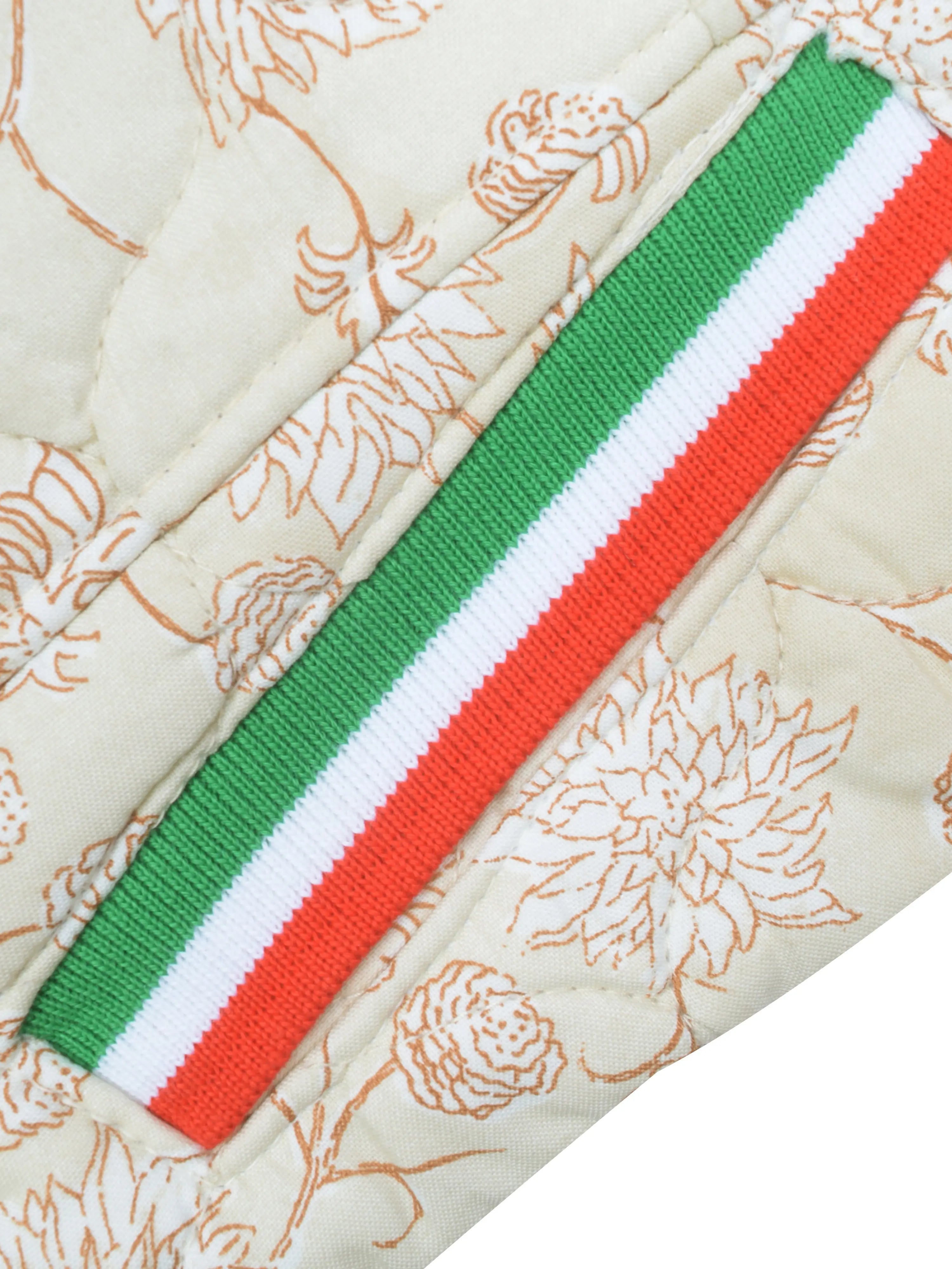 Quilted Zipper Baseball Jacket For Kids-Skin Allover Print with Multi Panel-BR935