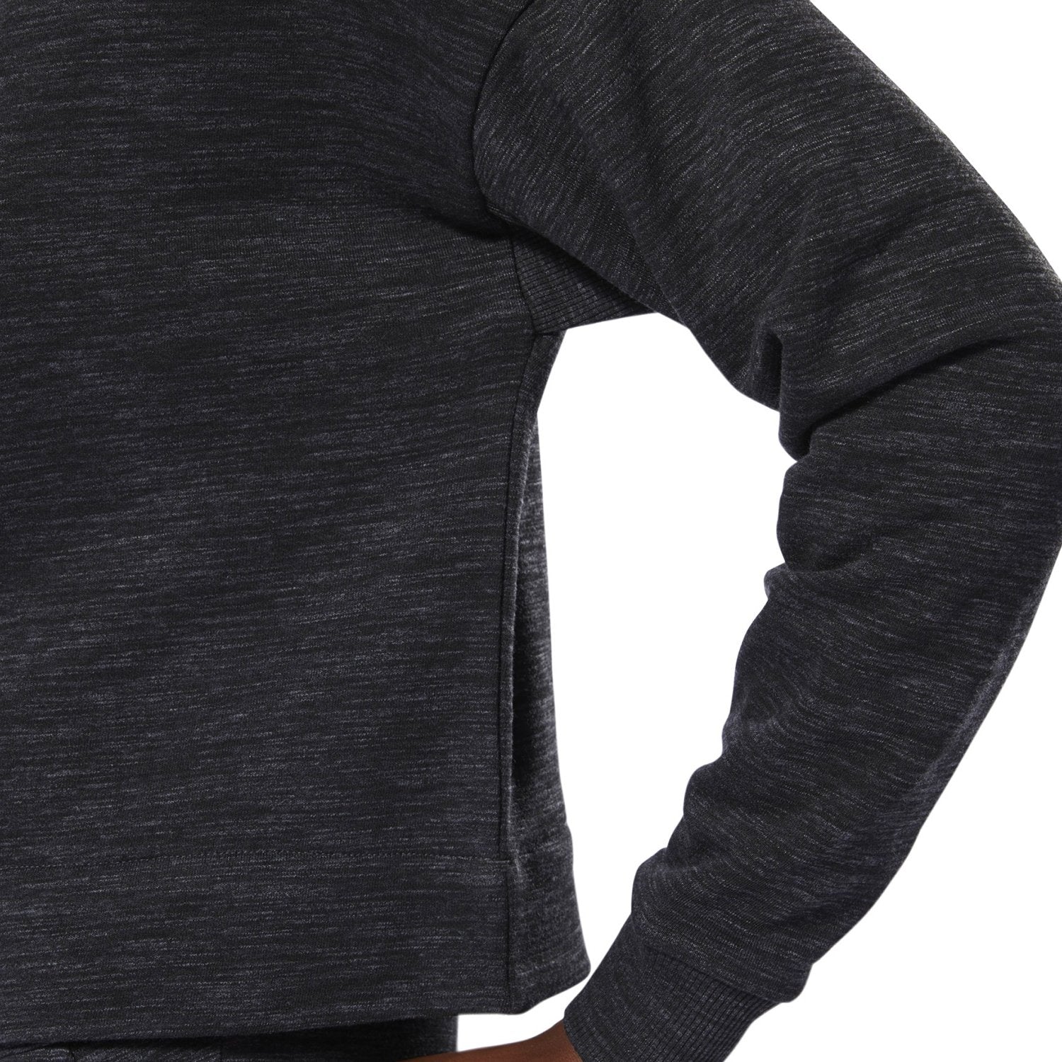 NYC Polo Training Essentials Marble Crew Sweatshirt For Ladies-Black Melange-BR973