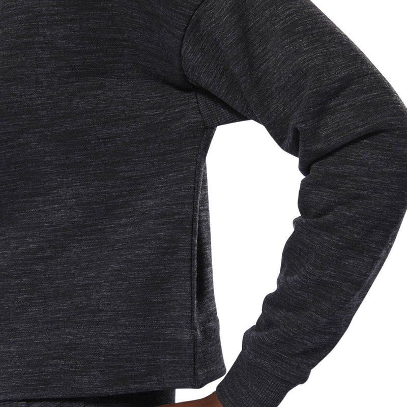 NYC Polo Training Essentials Marble Crew Sweatshirt For Ladies-Black Melange-BR973