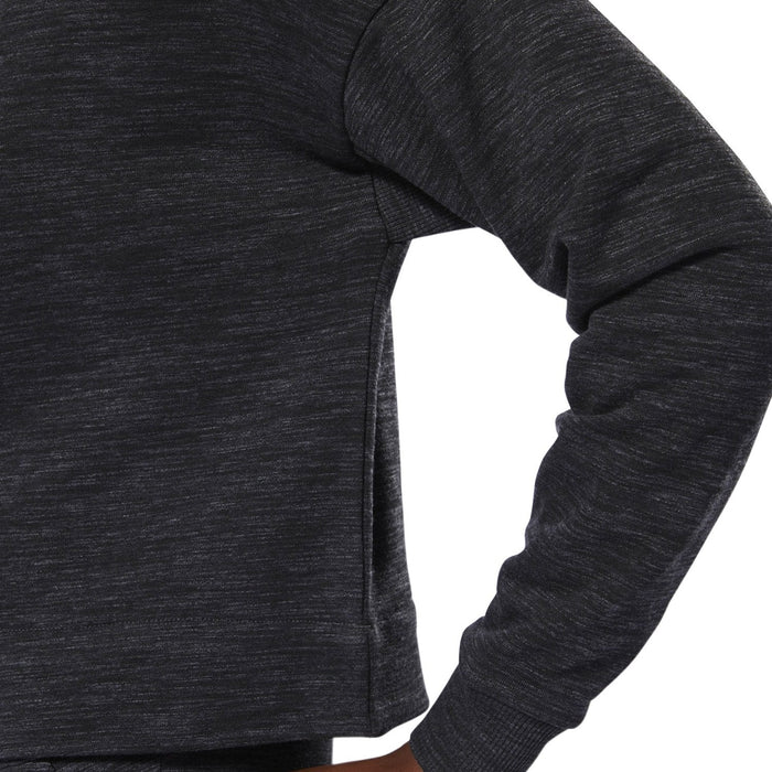 NYC Polo Training Essentials Marble Crew Sweatshirt For Ladies-Black Melange-BR973