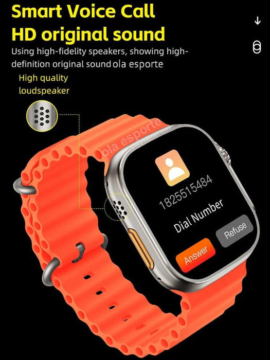 Ts8 Ultra Series 8 Men Women Bluetooth Call Heart Rate Sport Smartwatch With Fitpro App-Orange-BE1862/BR14031