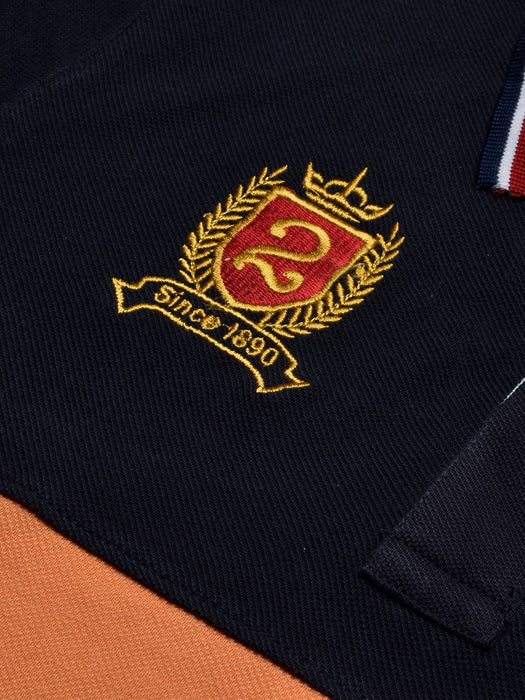 U.S Polo Assn. Summer Polo Shirt For Men-Orange with Navy & White Panel-BR13050