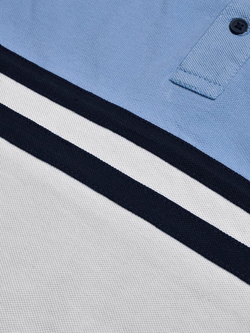 U.S Polo Assn. Summer Polo Shirt For Men-Sky with Navy & White Panel-BR13120