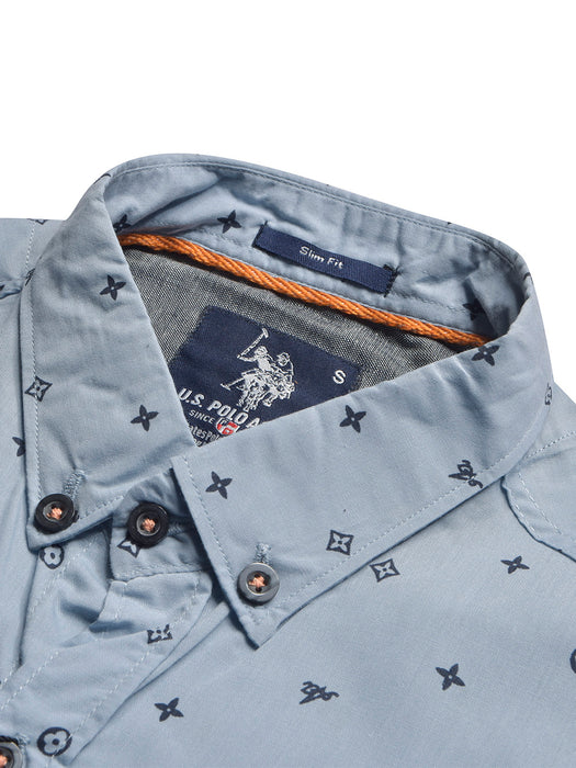 USPA Premium Slim Fit Casual Shirt For Men-Powder Blue-BR13670