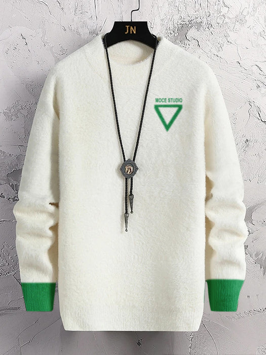 Louis Vicaci Turtle Neck Rabbit Wool Sweatshirt-Off White-BR1187
