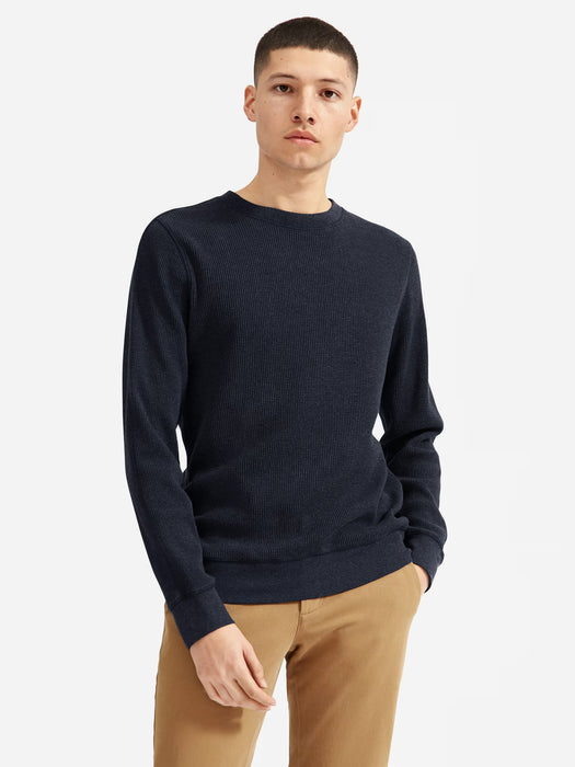Full Fashion Crew Neck Thermal wool Sweatshirt For Men-Dark Navy-AZ04