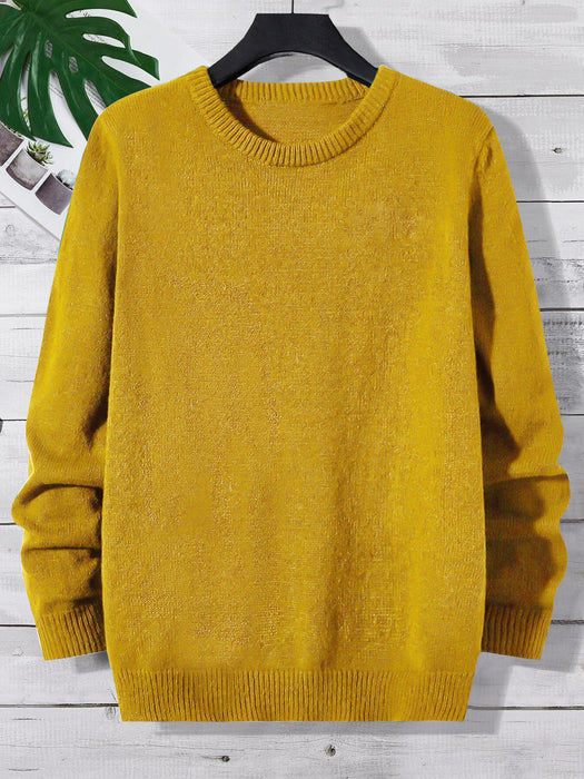 Sixteen Fashion Crew Neck Wool Sweater For Men-Golden-RT2278