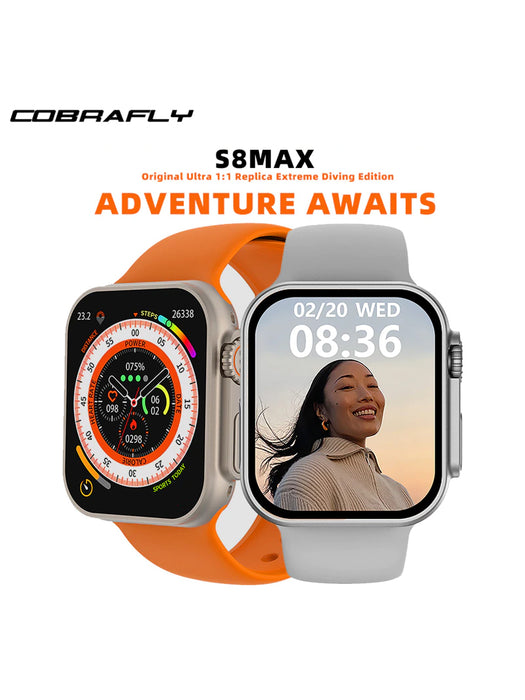 S8 Ultra Max Series 8 Smart Watch Ultra Ai Voice Watch 2.0 Inch Bluetooth Call Wireless Charging Watch-Orange-BR573
