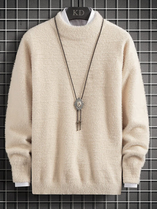 Louis Vicaci Turtle Neck Rabbit Wool Sweatshirt-Skin-BR1172