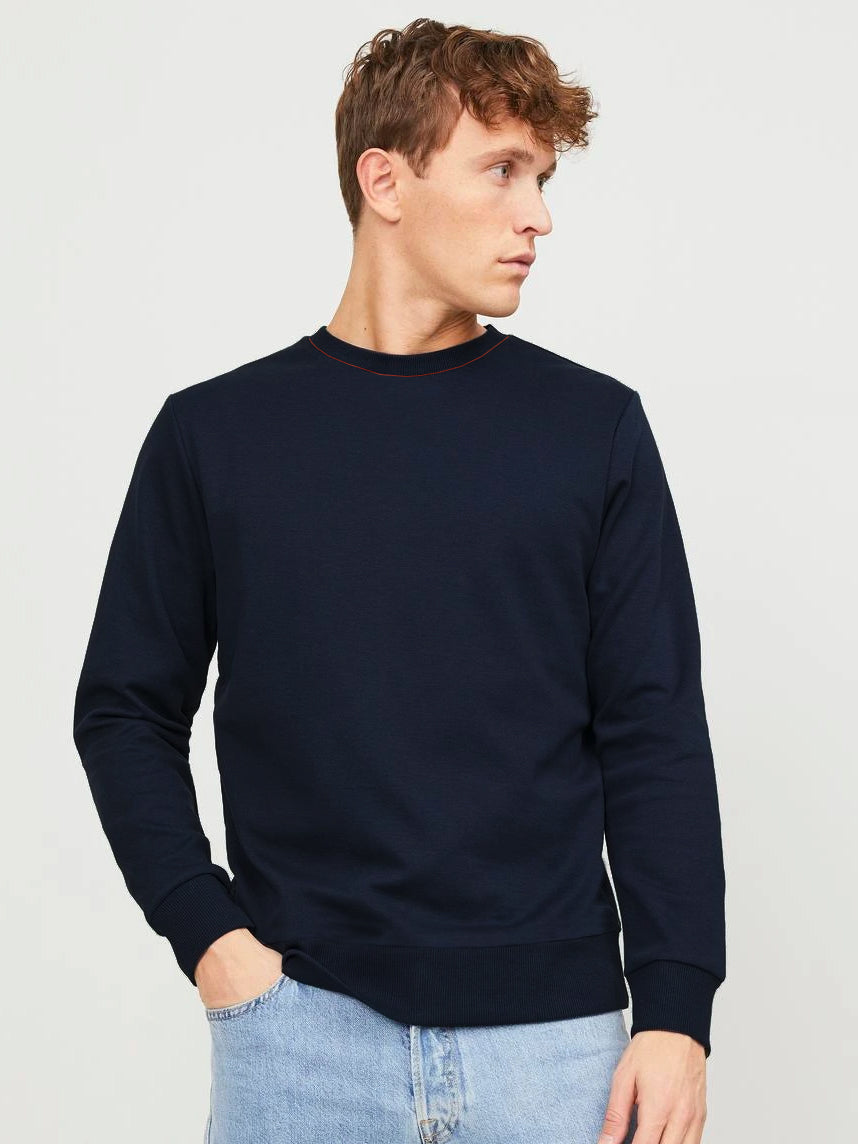 New Fashion Crew Neck Viscose Sweatshirt For Men-Navy-BR1216