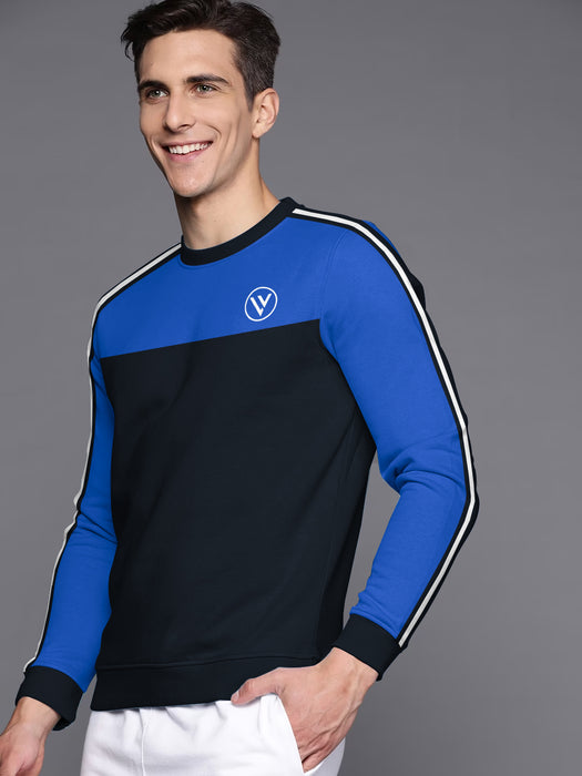 Louis Vicaci Fleece Sweatshirt For Men-Black with Blue-BR832