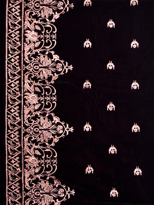 Exclusive Range Pashmina Velvet Embroidery Shawls For Ladies-BR748