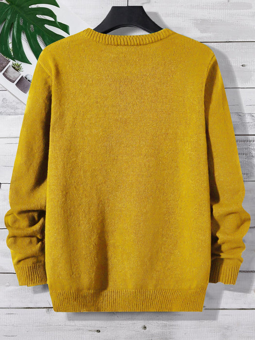 Sixteen Fashion Crew Neck Wool Sweater For Men-Golden-RT2278