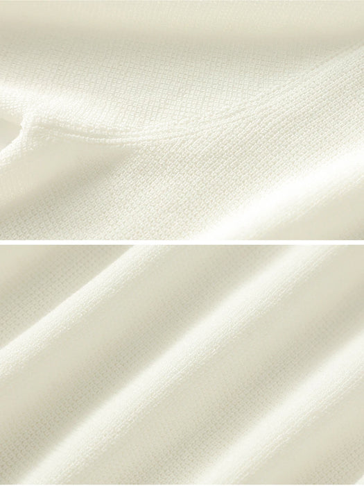 New Fashion Half Sleeve Pocket Style Wool Sweatshirt For Men-Cream-BR1221