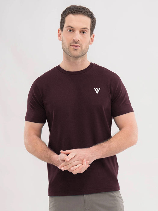 Louis Vicaci Summer T Shirt For Men-Maroon-BR619