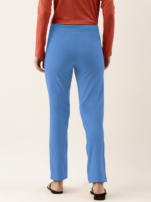 NK Fleece Straight Fit Trouser For Ladies-Light Blue-BR1012