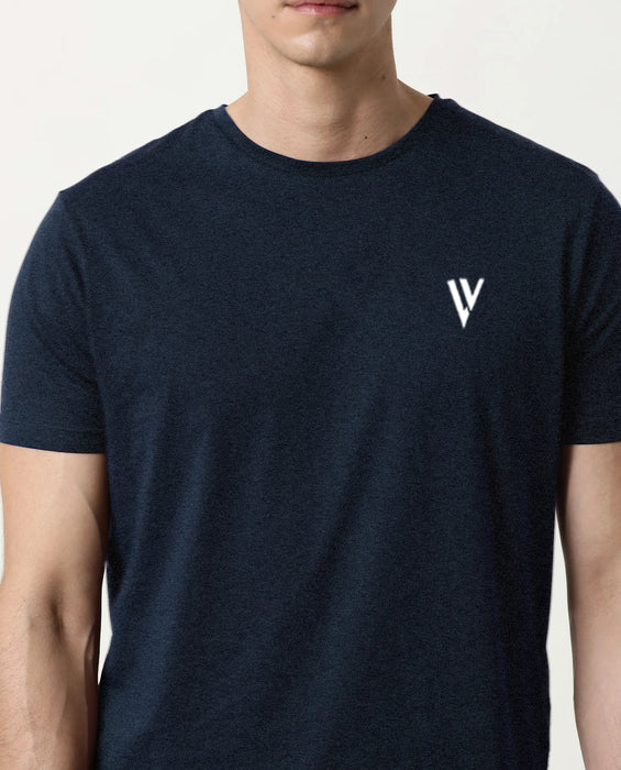 Louis Vicaci Summer T Shirt For Men-Navy Melange-BR697