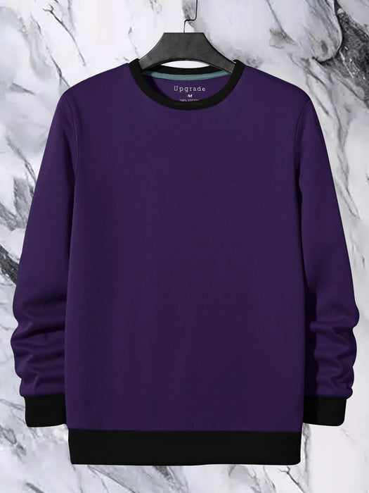 Upgrade Fashion Fleece Funky Style Sweatshirt For Men-Purple with Black-BR14461