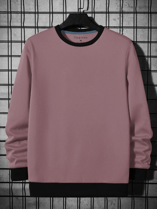 Upgrade Fashion Fleece Funky Style Sweatshirt For Men-Tea Pink with Black-BR14506