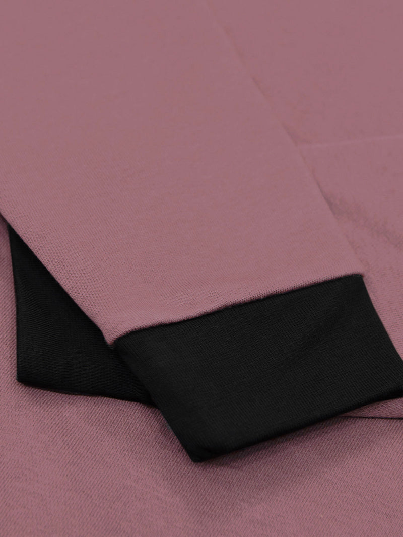 Upgrade Fashion Fleece Funky Style Sweatshirt For Men-Tea Pink with Black-BR14506