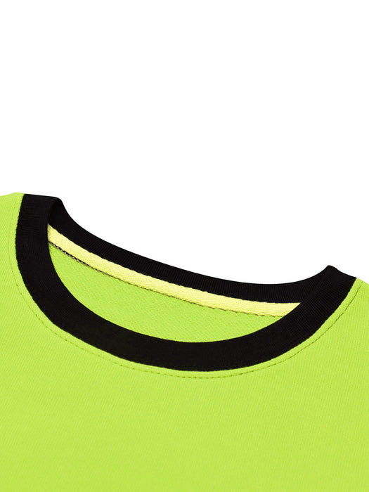 Upgrade Fashion Terry Fleece Funky Style Sweatshirt For Men-Lime Green with Black-BR14468