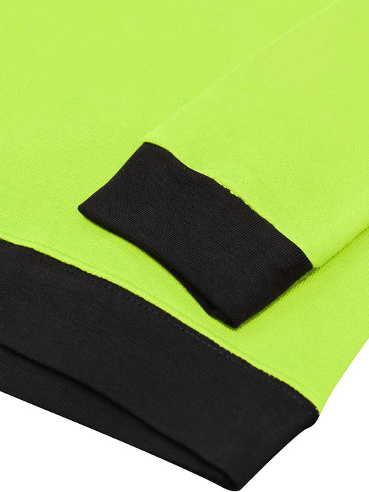 Upgrade Fashion Terry Fleece Funky Style Sweatshirt For Men-Lime Green with Black-BR14468