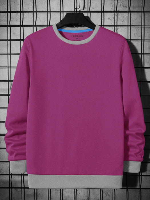 Upgrade Fashion Terry Fleece Funky Style Sweatshirt For Men-Magenta with Grey-BR14511