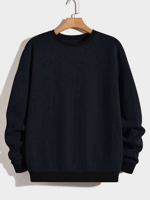 Upgrade Fashion Terry Fleece Funky Style Sweatshirt For Men-Navy with Black-BR14516