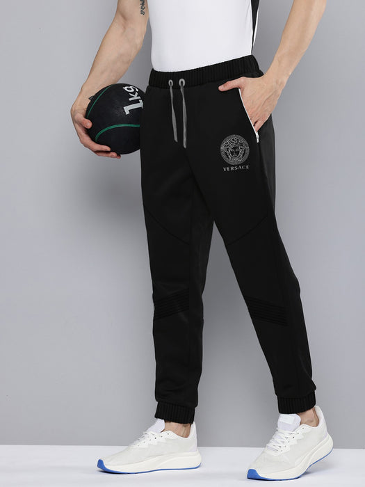 VERSACE Terry Fleece Jogger Sweatpant For Men-Black-BR14528