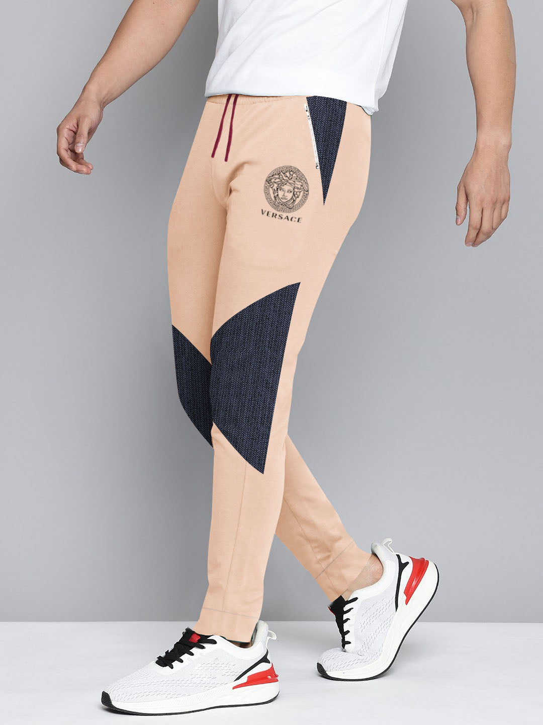 VERSACE Terry Fleece Jogger Sweatpant For Men-Light Peach-BR14605