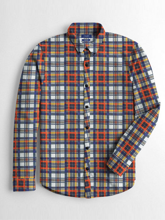 ZM Premium Casual Shirt For Men-Allover Multi Check Print-BR15699